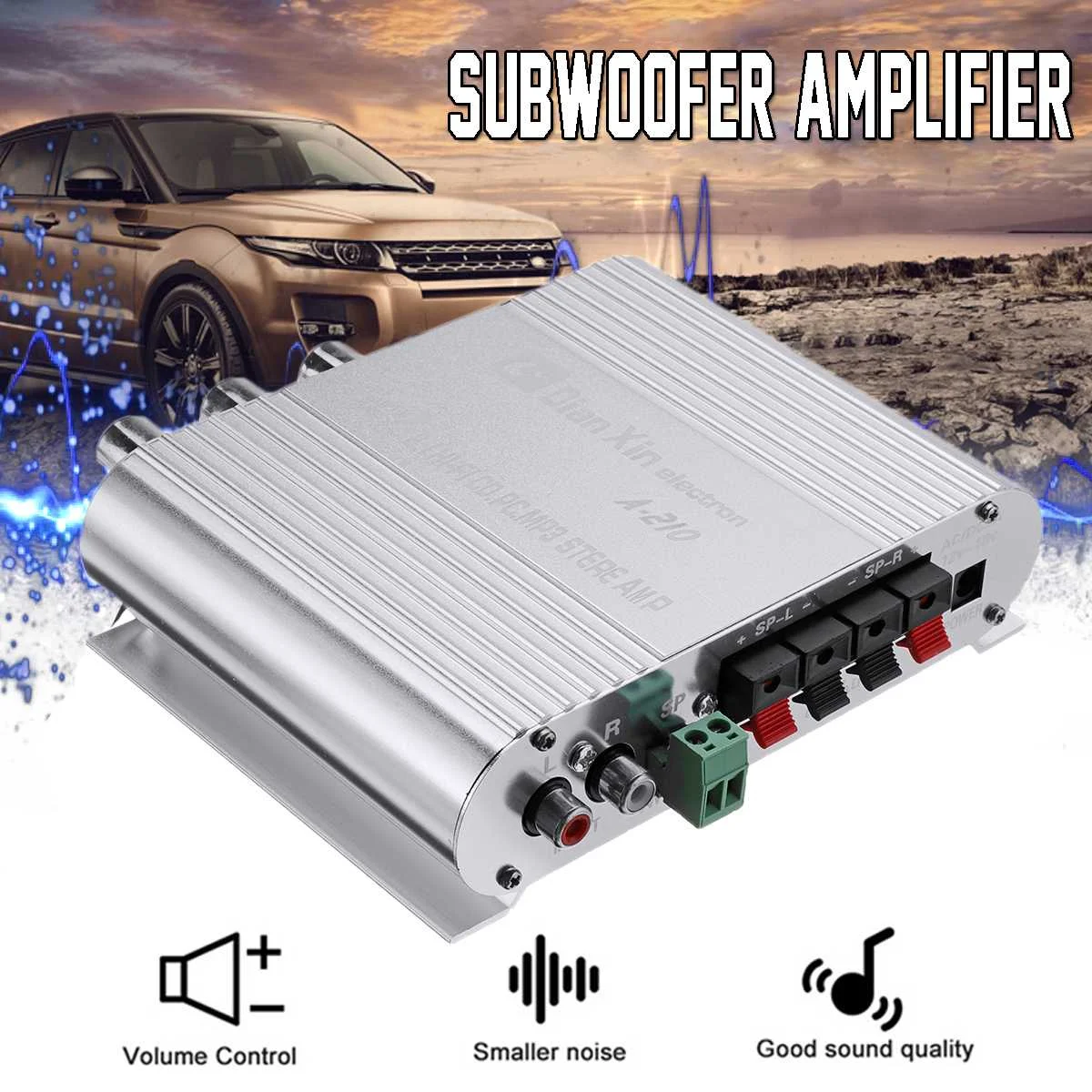 DX-210 Hi-Fi автомобиль 3-канальный Усилитель Стерео Mega Bass 12 V-15 V Усилители для подключения ПК DVD плеер MP3 MP4 игроков сабвуфер