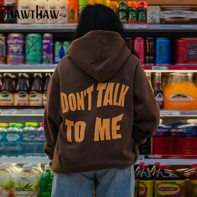 

Hawthaw Women Autumn Long Sleeve Letter Printed Hoodie Tops Pullover Sweatshirt Wholesale Items For Business 2021 Fall Clothes