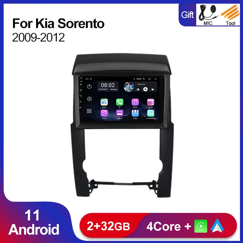 

9'' 2Din Android 11 2+32G Car Auto Radio For Kia Sorento 2 XM 2009 - 2012 Carplay Multimedia GPS Navigation RDS WIFI BT SWC