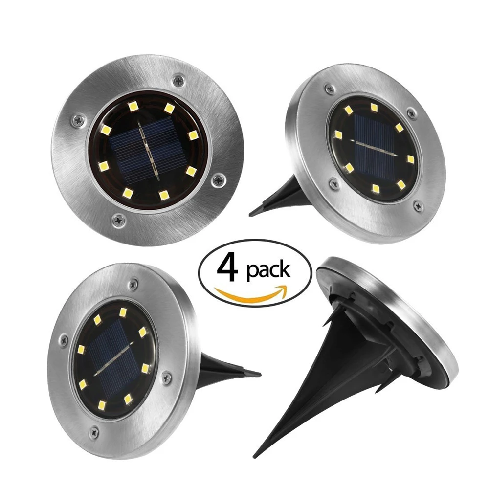 Водонепроницаемый уличный фонарь на солнечной батарее садовый для дорожек с 4/8/12