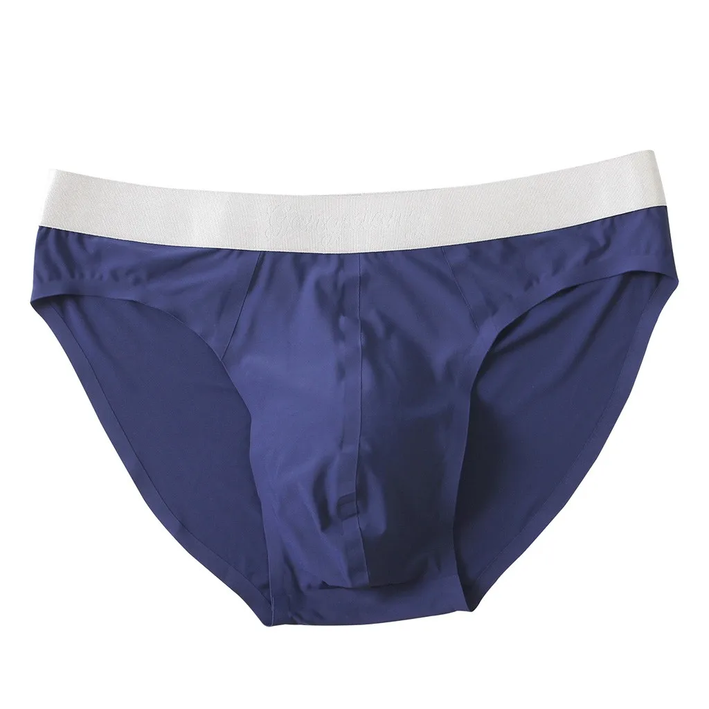 Женское нижнее белье мужские трусы бесшовные чистый цвет один кусок Ice Silk Seamles