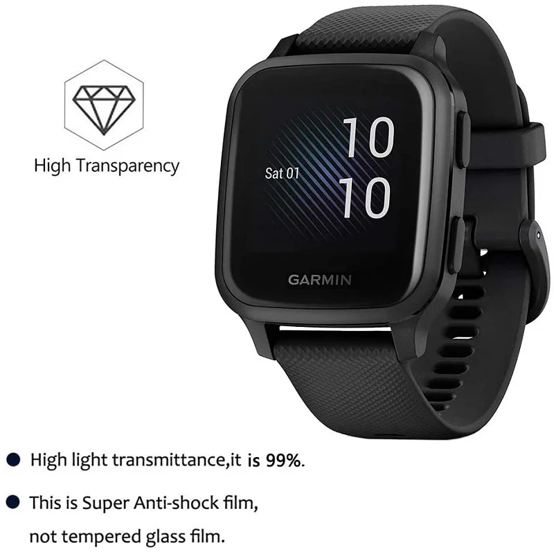 100pcs 3d curved soft screen protector for garmin venu sq smart watch full cover protective film non tempered glass free global shipping