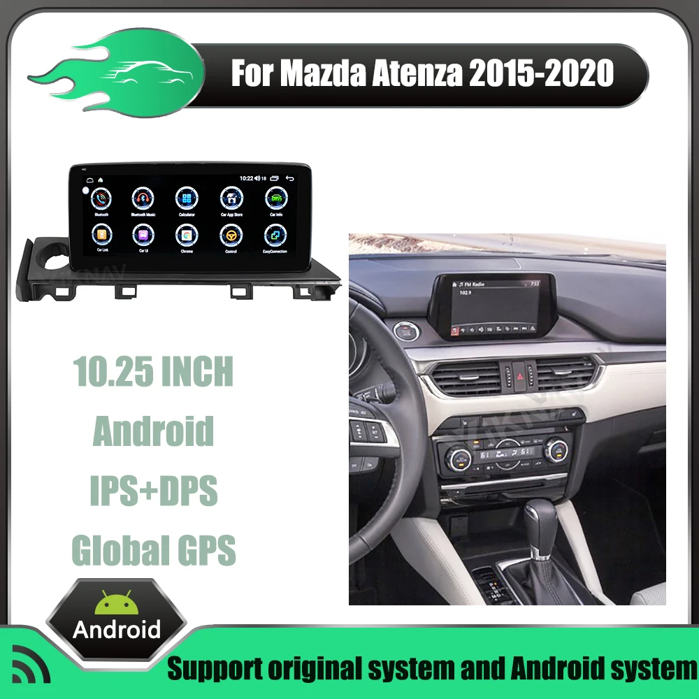 

Автомобильная магнитола на Android с экраном 10,25 дюйма для Mazda Atenza 2015-2020, автомобильный DVD мультимедийный плеер, автомобильный приемник, GPS-навигация