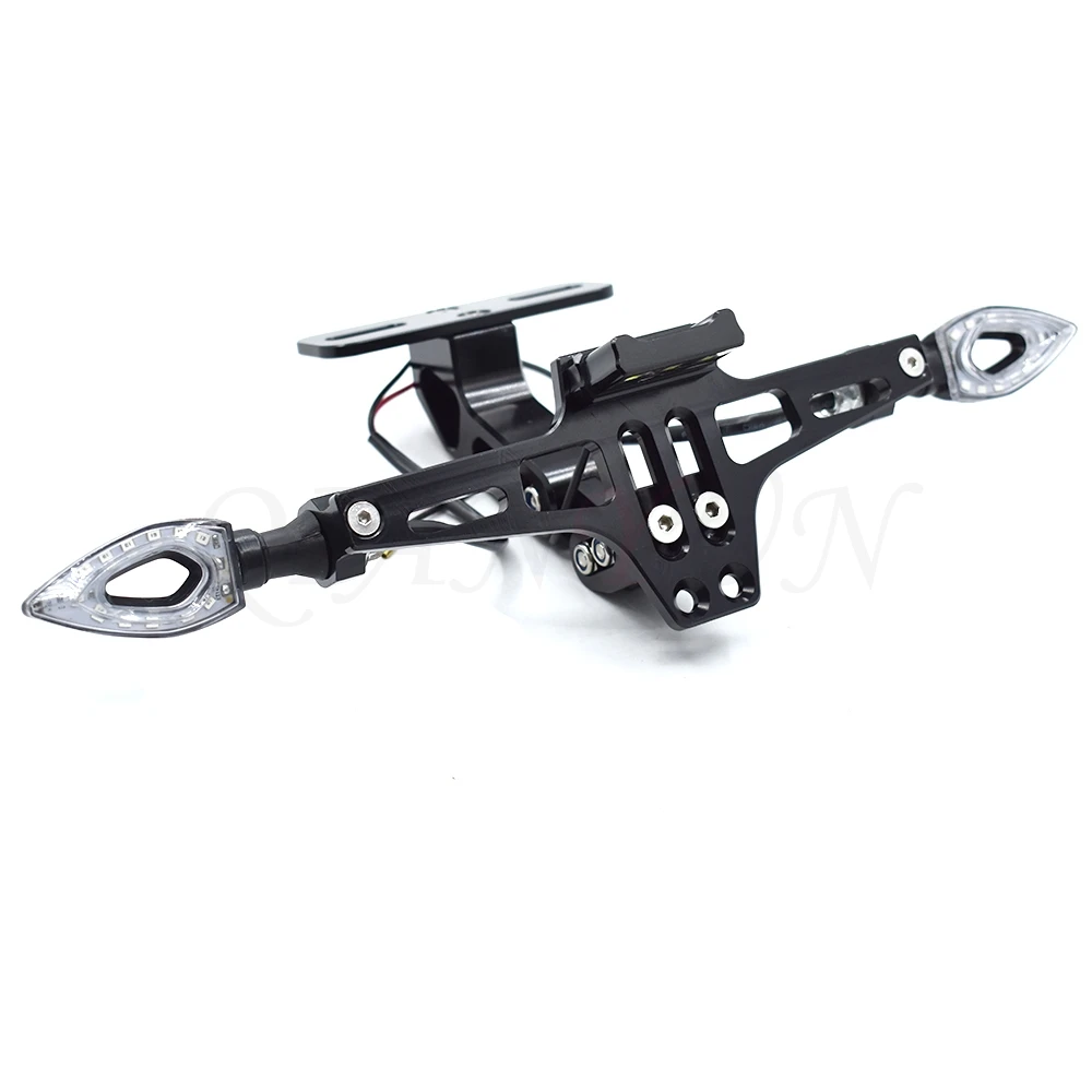 

Universal CNC aluminum motorcycle adjustable angle number plate bracket for Kawasaki ZZR600 ZXR400 Z750S ER-5 ZR750 ER6N ER6F