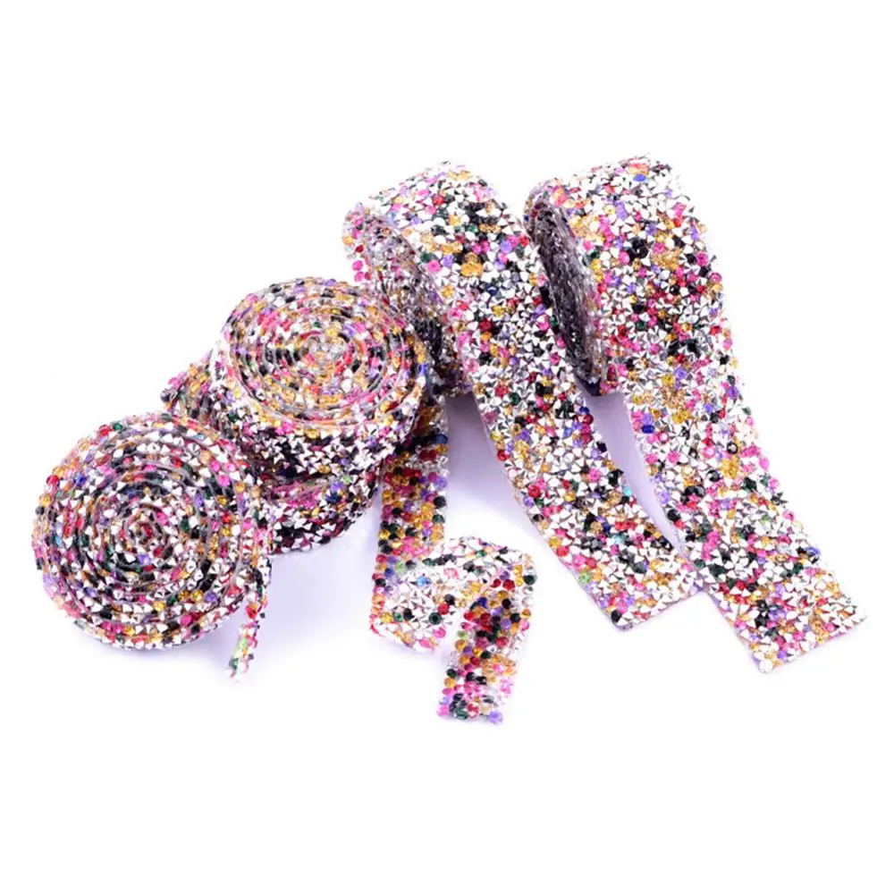 1 ярд Стразы Лента-аппликатор лента с стразы s утюгом аппликации шитья отделка