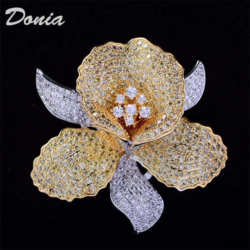 

Donia jewelry Fashion flower brooch with AAA color zircon flower high-grade brooch accessories lady coat pin scarf pin
