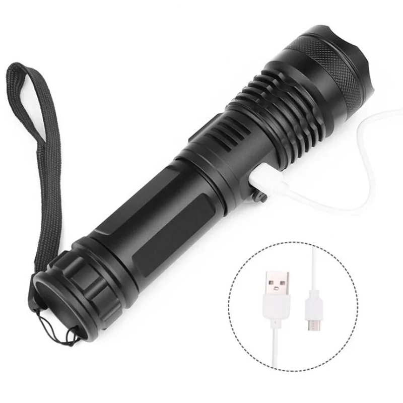 Powerful LED Tactical Flashlight CREE XHP50 USB Rechargeable Super Bright Waterproof Torch Light Zoom LED 5 Modes Lamp Outdoor