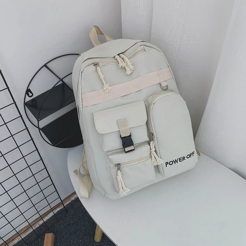 

Холщовый женский рюкзак в стиле преппи, однотонная женская наплечная сумка, Повседневный женский большой рюкзак, школьная сумка для девоче...