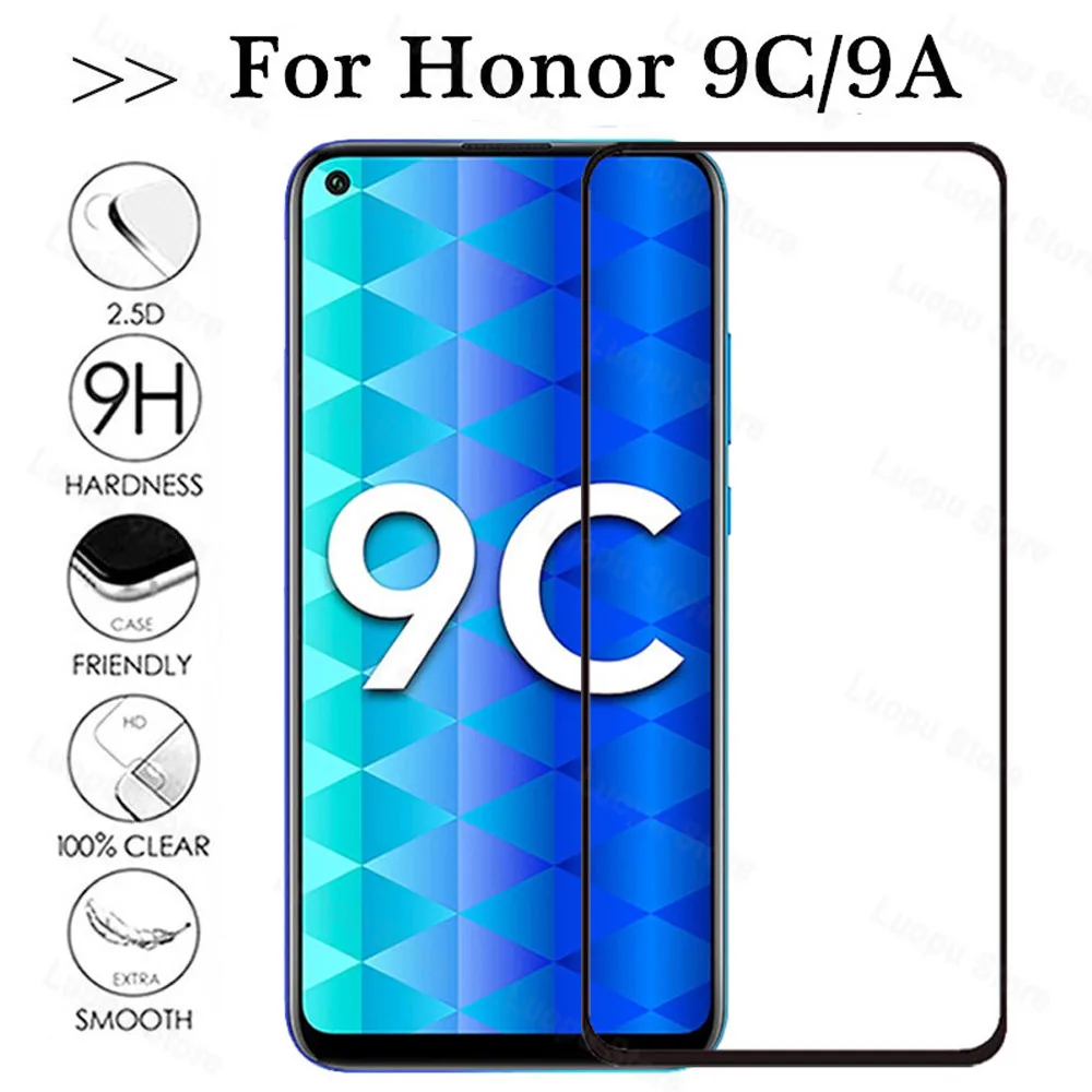 

for huawei honor play 9A 9C 9S 9N 9i 9X pro 9 lite tempered glass full cover on the glass protective film phone screen protector