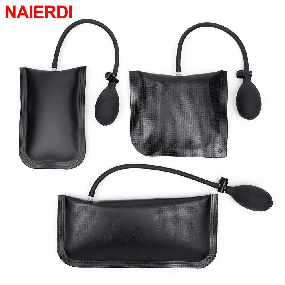 NAIERDI 3 Pieces Commercial Grade Air Wedge Bag Pump Professional Leveling Kit Pump Wedge Locksmith Hand Tools Auto Wedge Airbag