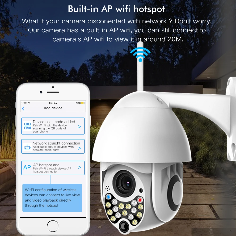 Wifi камера наружная камера наблюдения с датчиком PTZ IP камера H.265X 1080p скорость купольная CCTV камера безопасности IP66 Водонепроницаемая камера видеонаблюдения дропшиппинг