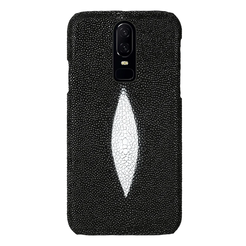 

Natural Stingray Leather Pearl fish phone case For Oneplus 6T 5 5T 6 7T 8 Pro 9 Pro 9R cover For one plus 7 7 Pro 7T Pro Luxury