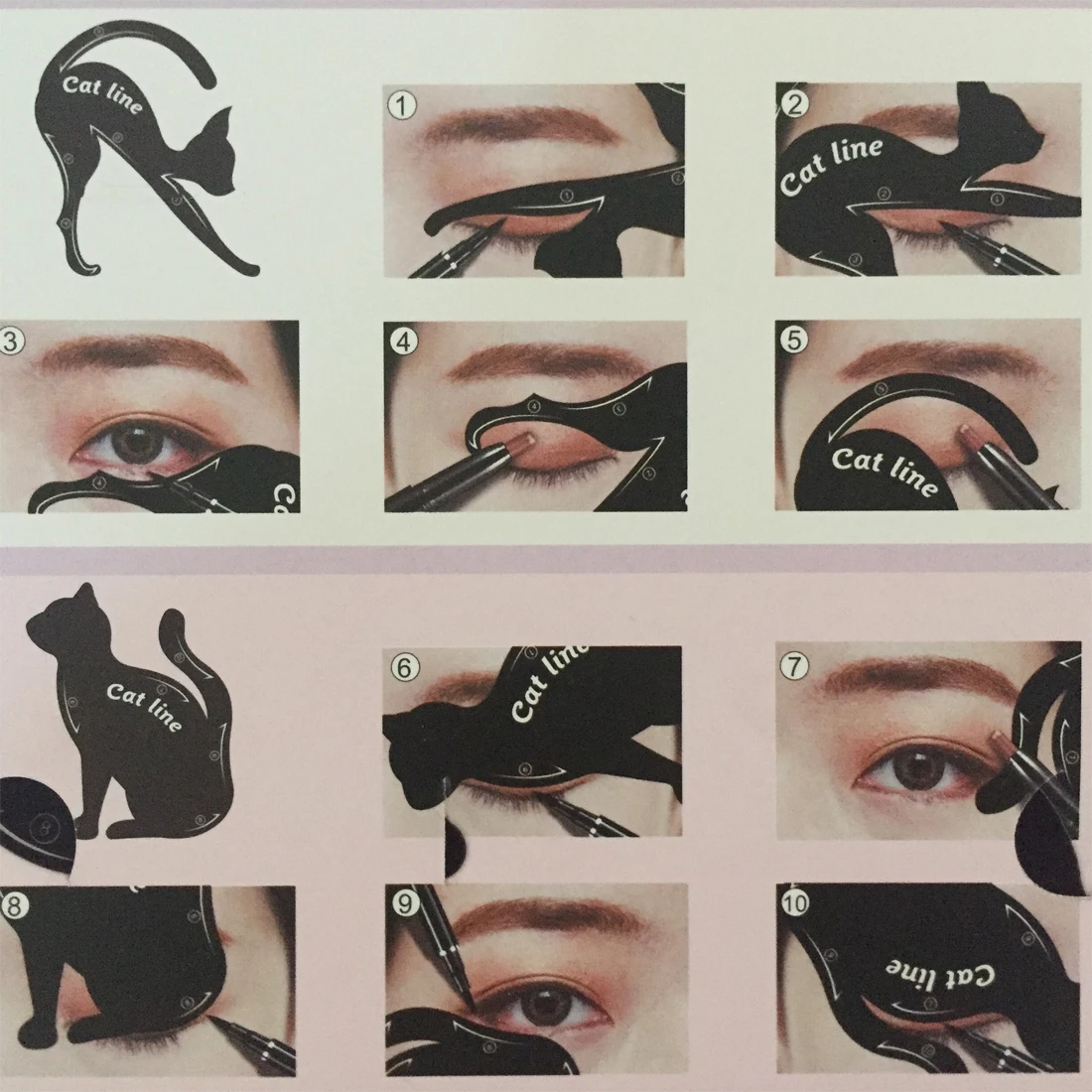 

DIY 2pcs Women Cat Line liner Stencils Pro Tool Template Shaper Model Easy to set Tools massage
