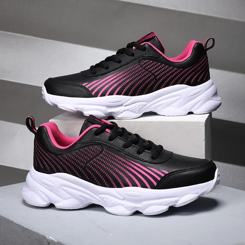 

Кроссовки для девочек, Беговая женская спортивная обувь большого размера US8, черные, белые кроссовки для женщин светильник ные кроссовки, же...