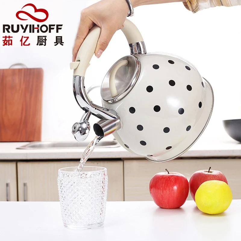 

3.5L Simple Flat Bottom Stainless Steel Flask Kettle Tea Infuser Practical Plastic Handle gourde isotherme tea equipment EC50SH