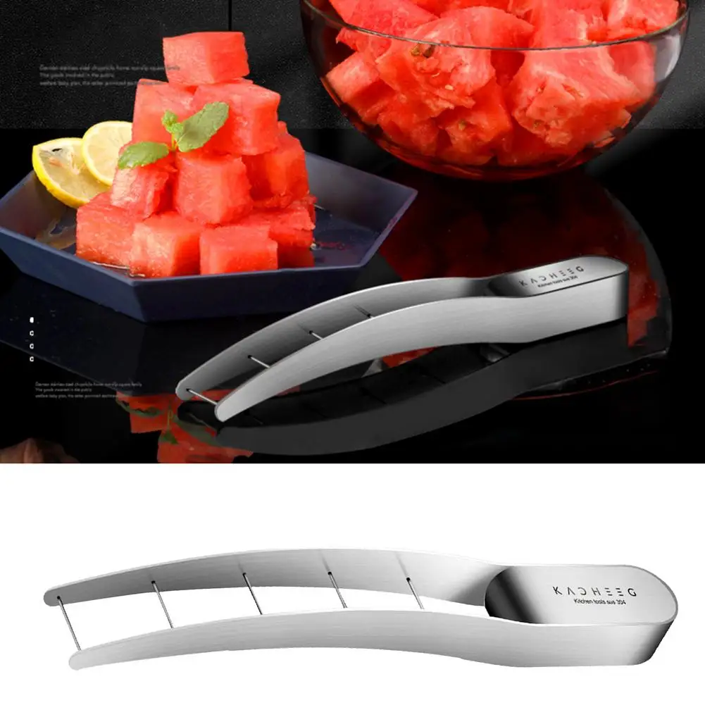 

Watermelon Slicer Fruits vegetables melon Cutter kitchen Stainless Steel Splitting Tool Fruits Salad Handmade Diced machine