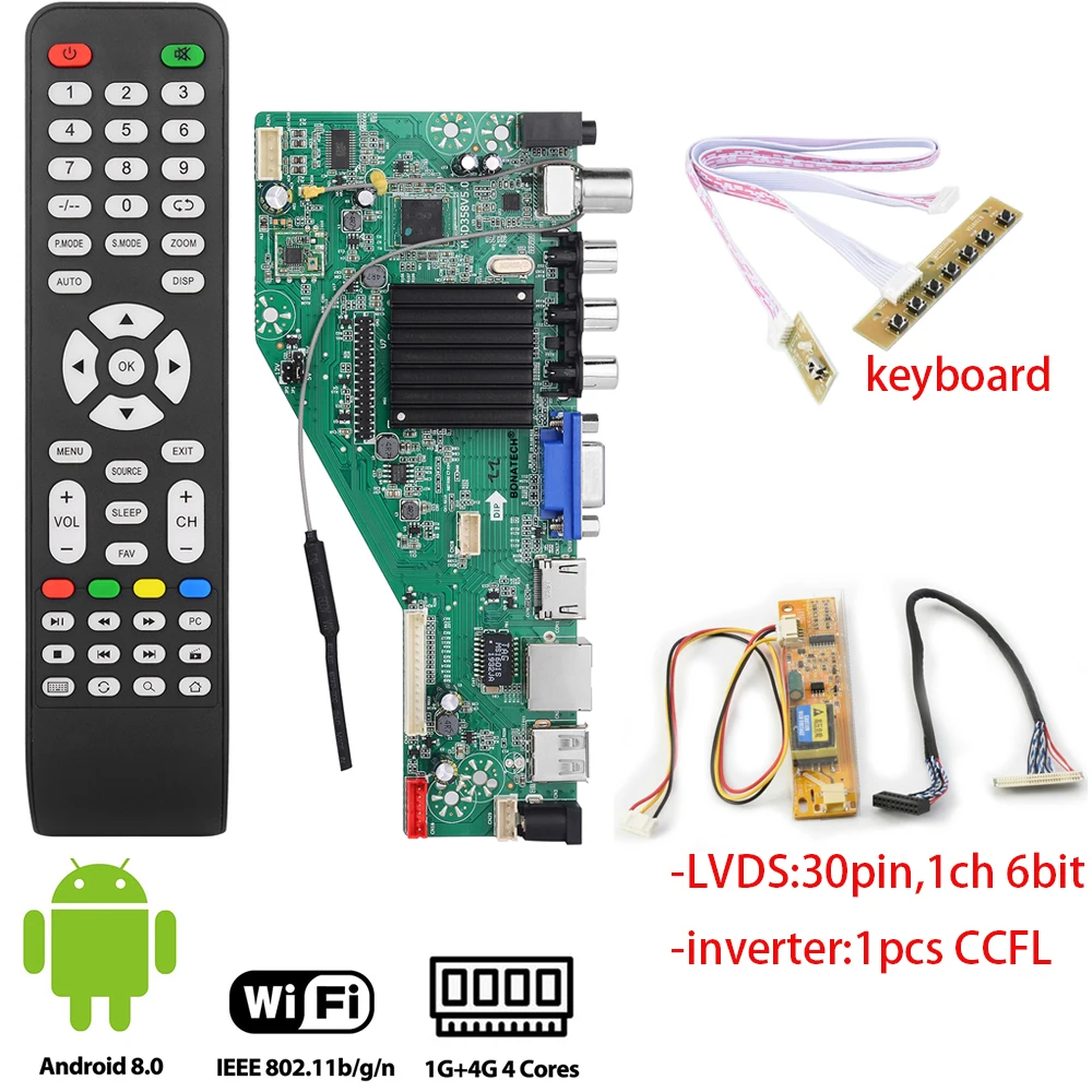 Плата драйвера для smart TV MSD358V5.0 Android 1G + 4G беспроводная сетевая Wi Fi ЖК материнская