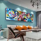 плакаты на стену украшения картина на стену  украшения Настенное искусство, холст, фотообои с абстрактными красочными граффити, картина для гостиной, Современный домашний декор