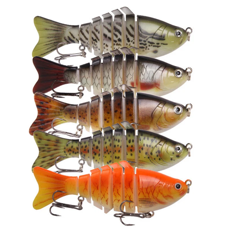 

5PCS Luya Lure Mini Fishing Lure 10Cm/16G 7-Section Simulation Plastic Fake Fishing Lure Bass Fishing Lures