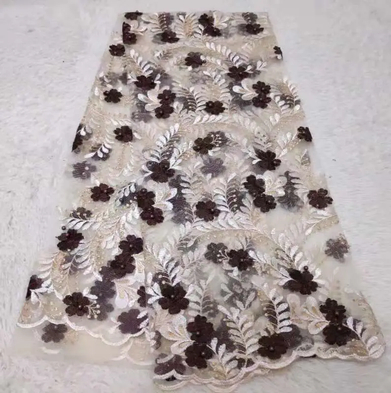 Оптовая цена французское кружево с бисером ткань 2019 африканская кружевная