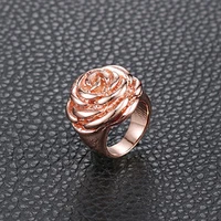 stainless steel rose gold color flower rings for women valentines day gift jewelry hot sale 2020 wedding ring wholesale