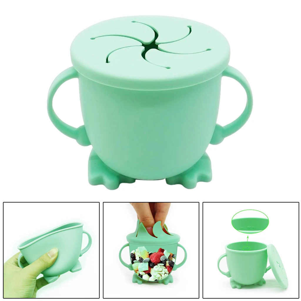 

Baby Infant Learning Feeding Food Bowl Cup with Handle Silicone Snack Dish 150ml Capacity