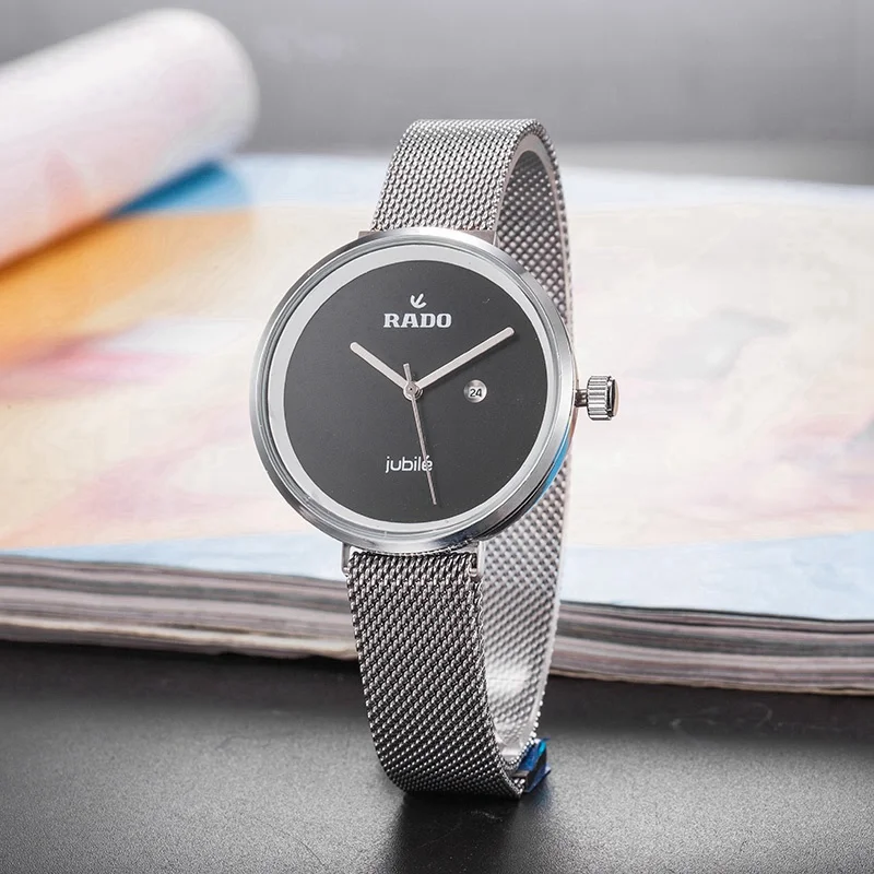 

Luxury brand Rado watch casual women watches diamond fashion dress designer stainless steel strap quartz movement simple watch
