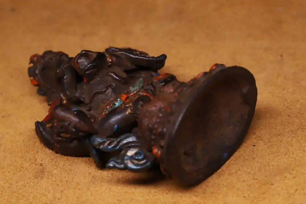 wedding decoration Tibetan monastery collection of bronze hand-beating chiseling color painting Elephant statue | Дом и сад