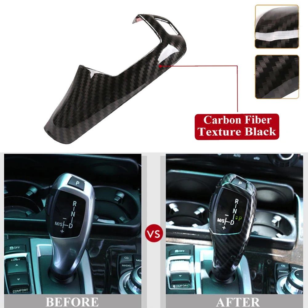 

For BMW E60 E70 E71 X5 X6 Carbon Fiber Style Car Gear Shift Cover Sticker Trim Automobile Interior Accessories