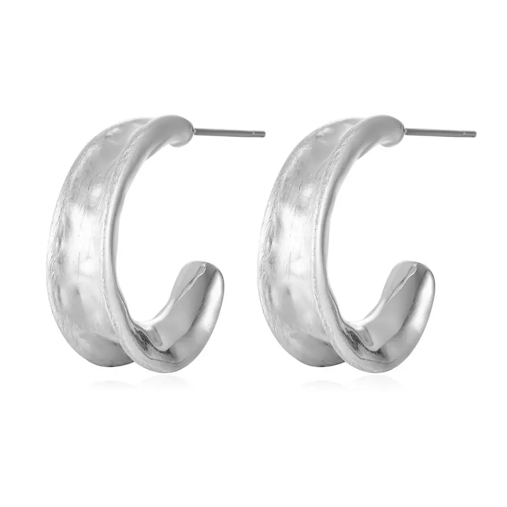 Style9-Silver 5 стилей, массивные серьги для женщин, золотой, серебряный цвет, серьги-кольца с кристаллами, круглые Винтажные серьги, ювелирные изделия Aros Aretes - Окраска металла: Style9-Silver
