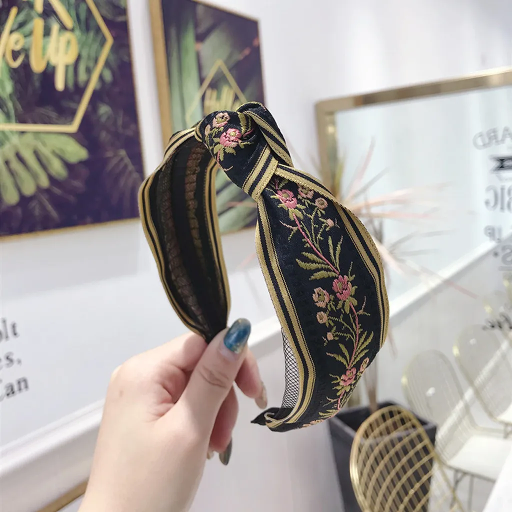 Женский обруч для волос с цветочной лентой повседневный в стиле Харадзюку