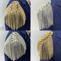 one piece breastpin tassels shoulder board mark knot epaulet patch metal patches badges applique patch for clothing ca 2560