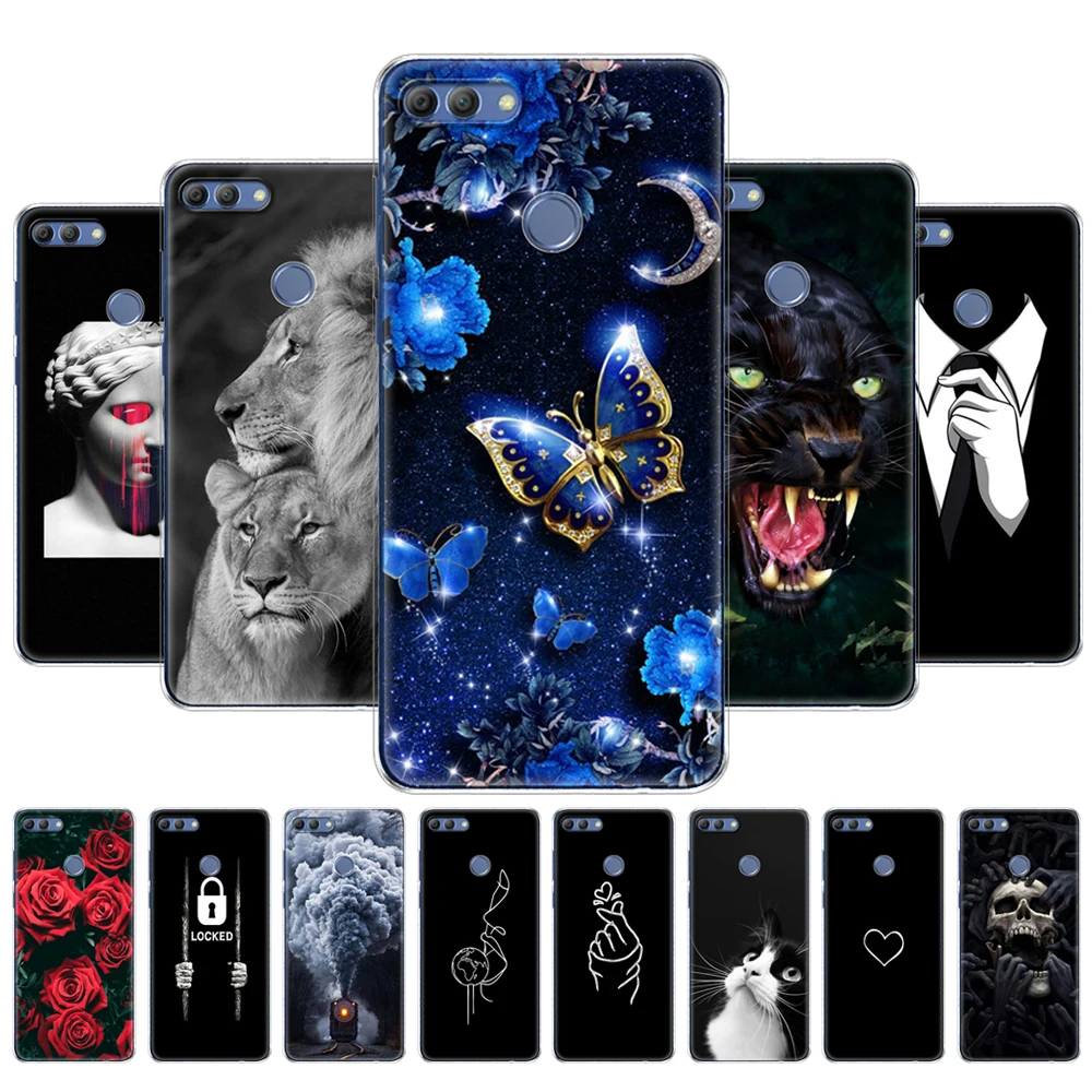 

Soft Phone Shell Case For Huawei P Smart 2018 Enjoy 7S Soft TPU Silicon Back Cover 360 Full Protective Printing Transparent Bag