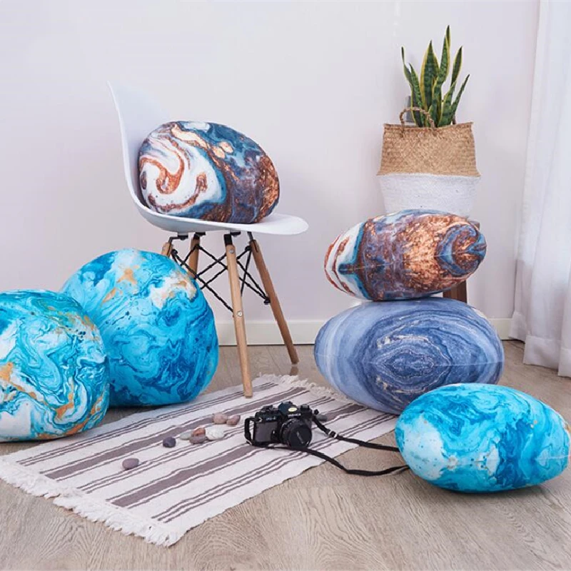 

3D Printing Creative Cobblestone Plush Pillow Stuffed Throw Cushion Bed Sofa Seat Cushion Home Bedroom Decor Kids Plush Toy