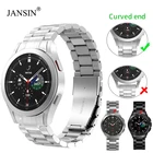 Ремешок из нержавеющей стали для Samsung Galaxy Watch 4 44 мм 40 мм, металлический браслет с изогнутым концом для Galaxy Watch 4 Classic 42 мм 46 мм