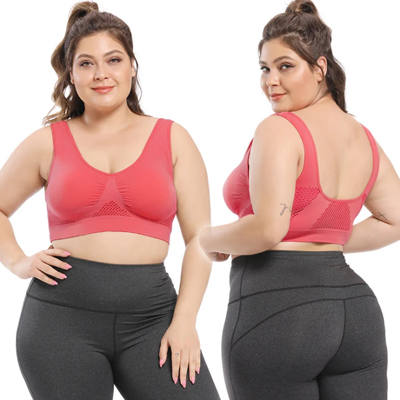 Large Size 6XL Sports Underwear Shockproof Elastic Fitness Bra Comfortable Breathable Seamless Anti-Slip Pure Color Brassiere | Женская