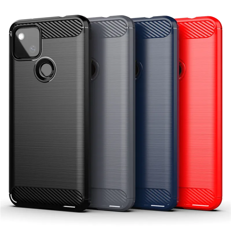 For Google Pixel 5A Case For Pixel 5A 5 4A 4 Funda Bumper Silicon Anti-knock Carbon Fiber Cover  Phone Shell For Google Pixel 5A