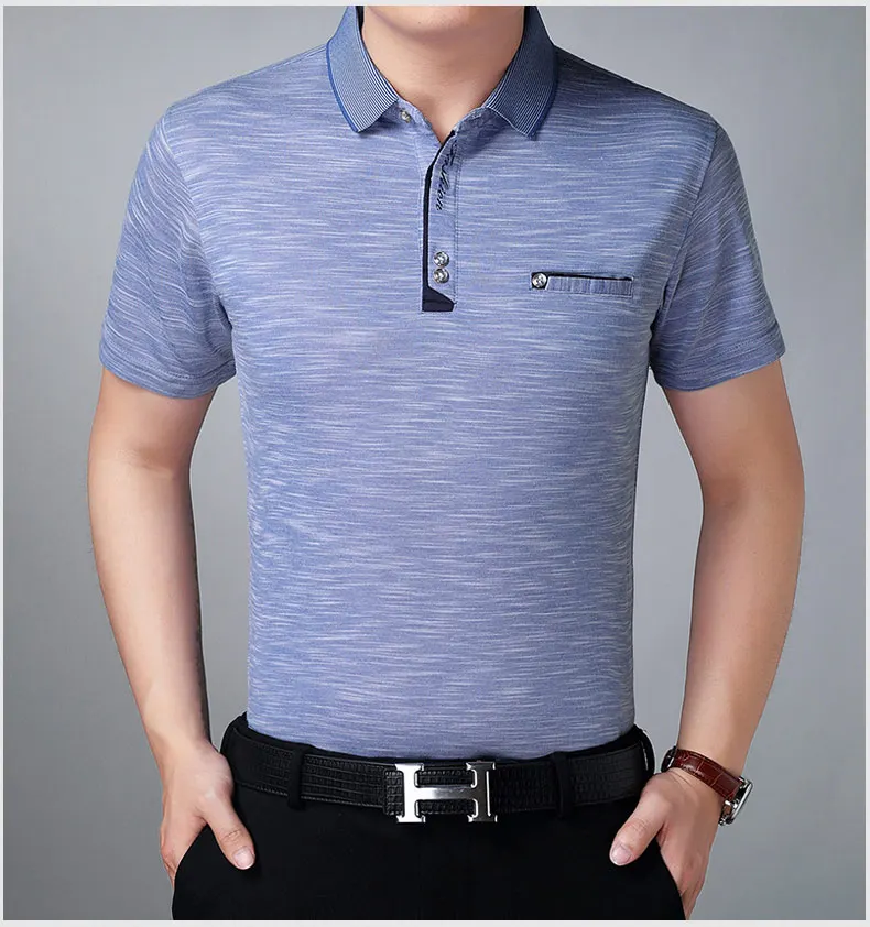 

High Quality Cheap Cotton Solid Color Plain Middle Age Short Sleeve Polo T-shirts