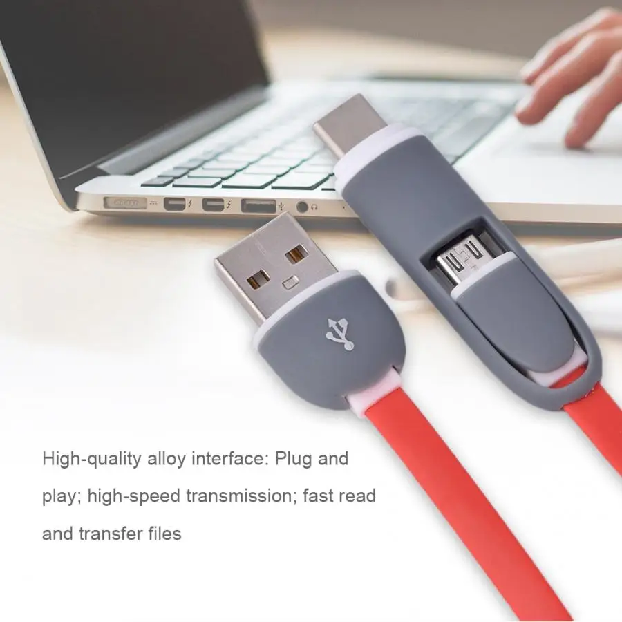 2 в 1 Micro USB и USB-C type C кабель для быстрой зарядки и TPE кабель для передачи данных для samsung Xiaomi huawei телефонов планшетов