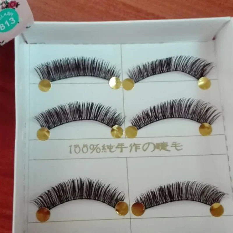 Ручные натуральные Длинные Короткие накладные ресницы Коричневые Ресницы для