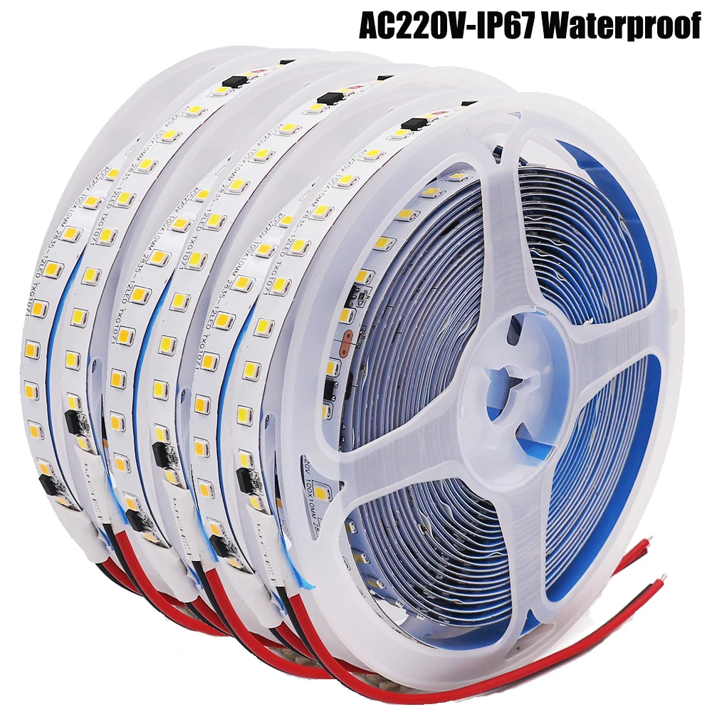 5 м светодиодный ленточный светильник IP67 водонепроницаемая светодиодная лента 220