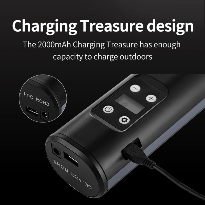 Precio Compresor De Aire Portátil Inalámbrico, Bomba Inflable De Mano LCD Para Neumáticos De Bicicletas Y Coche, 12V, 150PSI, USB