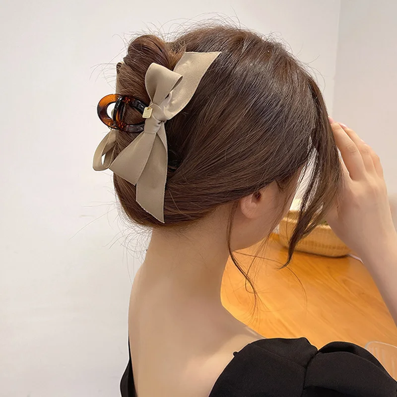 Новые женские элегантные заколки для волос с бантом девочек большие заколка
