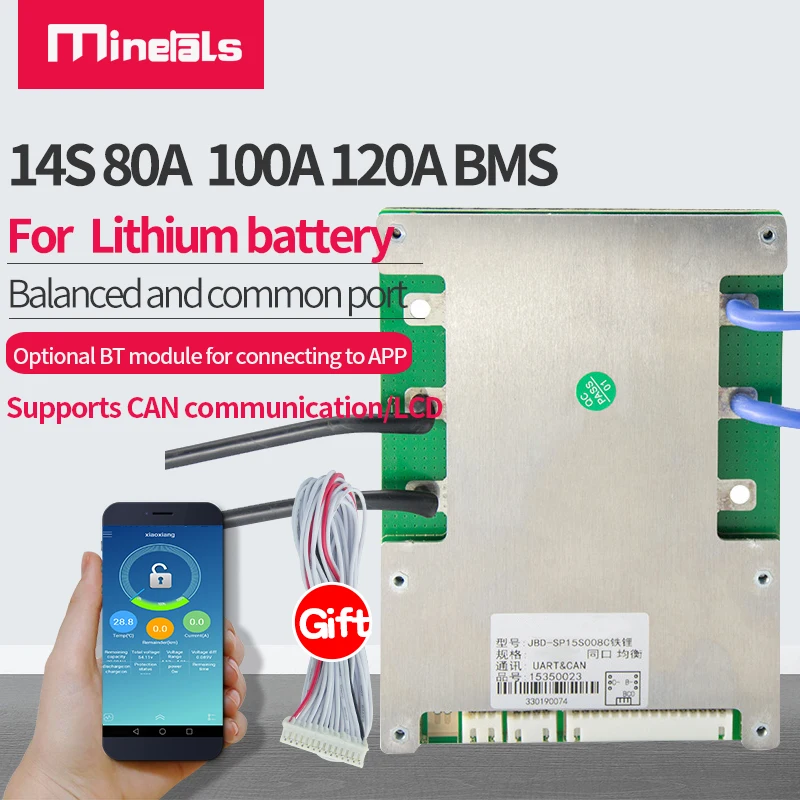 Умный PCM дисплей питания аккумулятора 80 А 100 120 14s 48 В BT BMS | Электроника