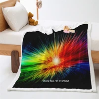 music rainbow 3d printing music master art creation winter double layer extra warm soft blanket office sofa plush sheet quilt