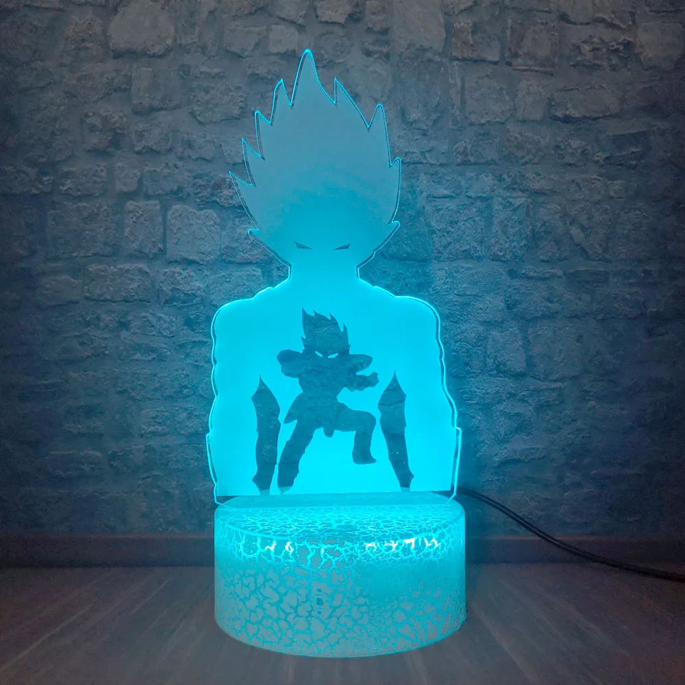 Лампа Dragon Ball Goku Рисунок 7 цветов Сенсорная Оптическая иллюзия настольная лампа