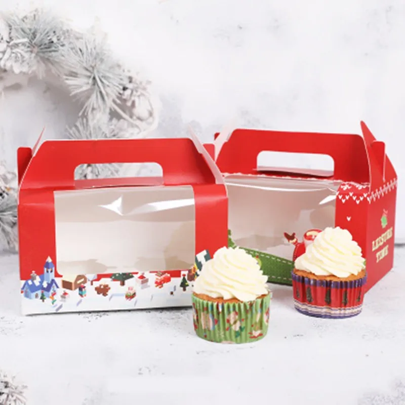 Рождественские десерты JO LIFE 10 шт. с прозрачной крышкой|Подарочные сумки и
