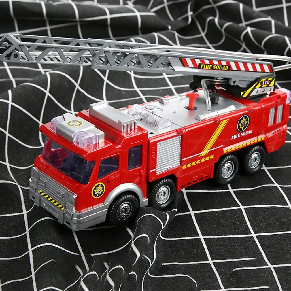 

Children's Simulation Firefighter Toy Jupiter Fire Truck Electric Universal Toy Car Light Fire Truck Can Spray Water Boy Gift