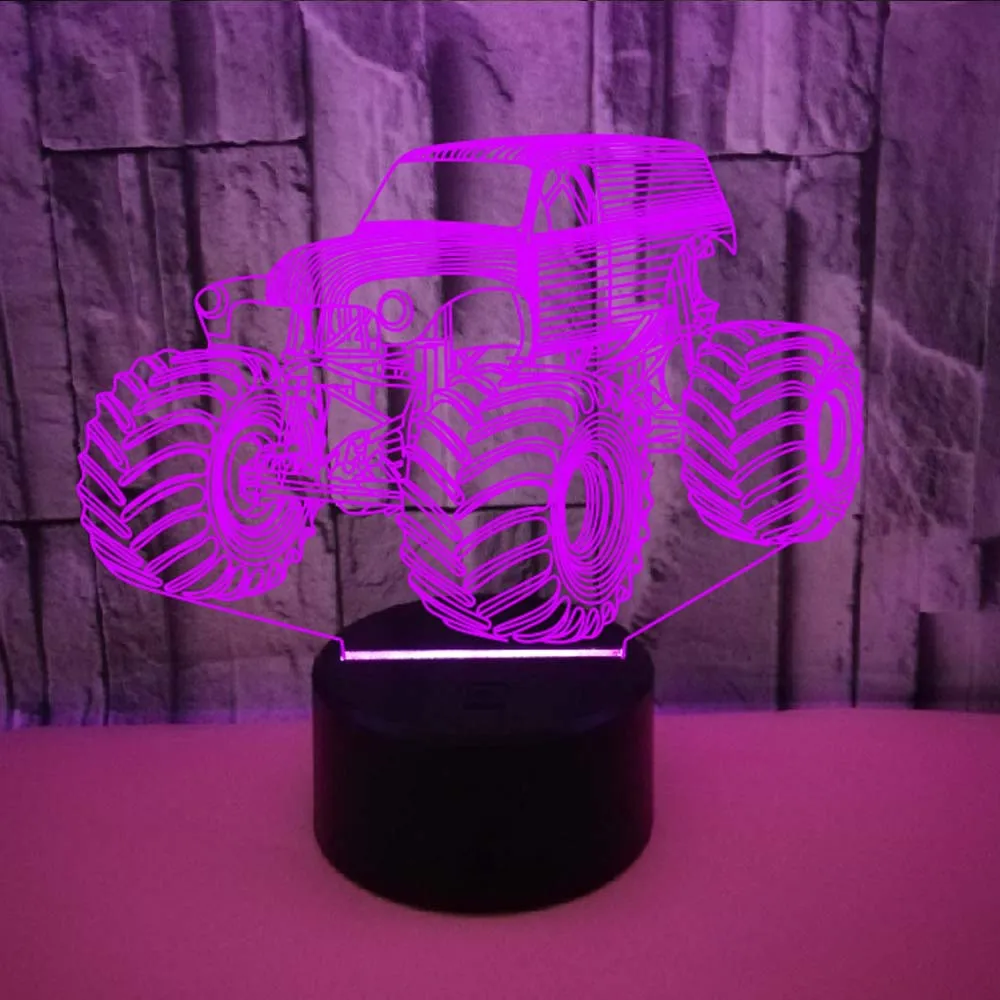 

Светодиодная иллюзионная 3D лампа, 16 цветов, с дистанционным управлением, USB, 3D светильник для автомобиля, визуальный светодиодный настольны...