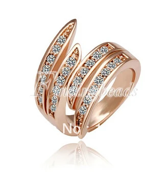 Бесплатная доставка&gt покрытое розовым золотом модное кольцо Набор 18K GP